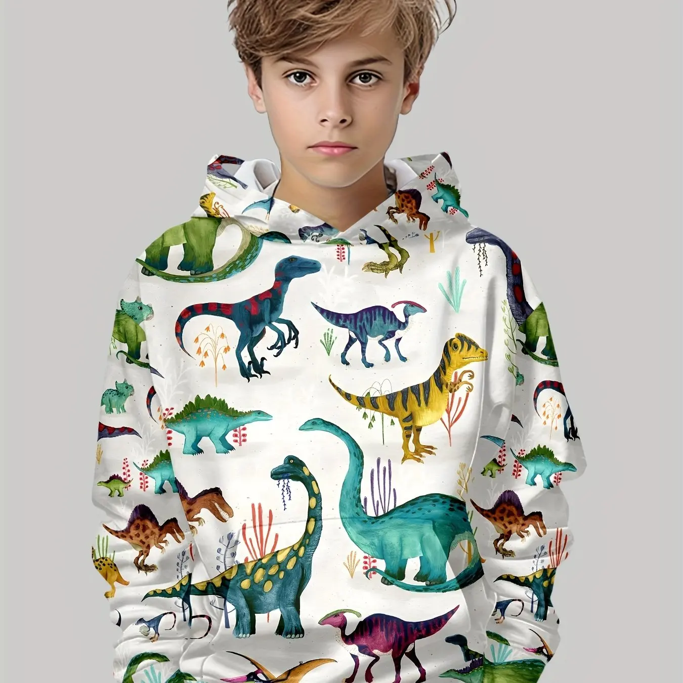 Kids Clothes Boys Hoodies Long Sleeve 3D Dinosaurs Print Children Spring Fall Clothes Casual Stylish Outdoor Boy Clothes Tops