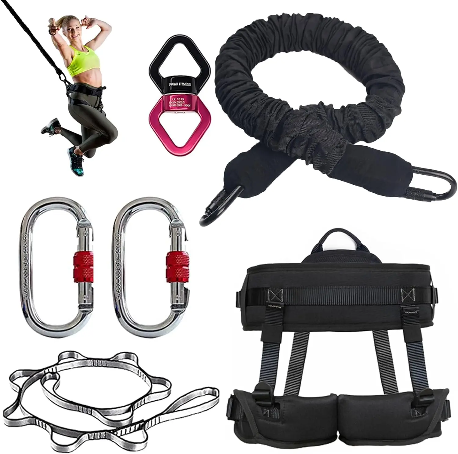 PRIOR FITNESS Bungee Fitness Set Yoga Bungee Einstellbare Seil Widerstand Air Dance Seil Übung Fitness Home Gym Professionelle Tr
