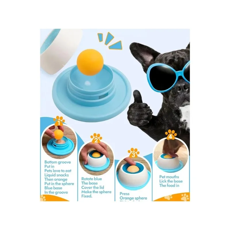 1 Stück Lecknapf für Hunde/Katzen, Leckspielzeug für Haustiere, Slow-Food-Napf, rutschfester Lecknapf, Lernspielzeug, macht Hunde/Katzen zum Lecken begeistert.