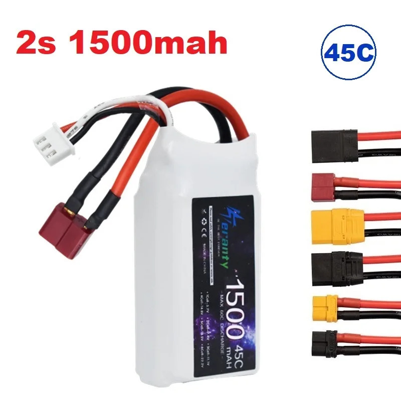2S LiPo Batterie 2S 7,4 V 1500 mAh 45C RC Spielzeug Wiederaufladbare Batterien Für RC Hubschrauber Flugzeug auto Boot Quadrocopter Drone