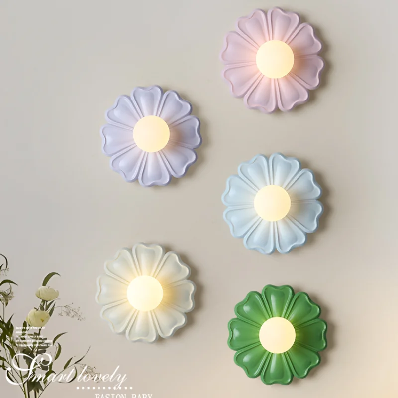 Französisch Creme Stil Blume Wand lampe Mädchen Kinderzimmer Schlafzimmer Nachttisch lampe kreative einfache Wohnzimmer Hintergrund Wand leuchte