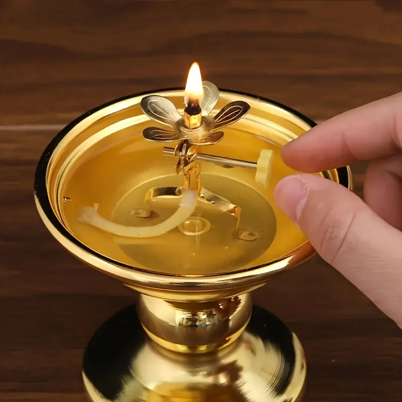 1/2 Stück verstellbarer Öllampen-Dochthalter, tragbarer Öllampen-Dochthalterungsrahmen für Öllampenschale, Buddha-Zubehör, Desktop-Dekoration