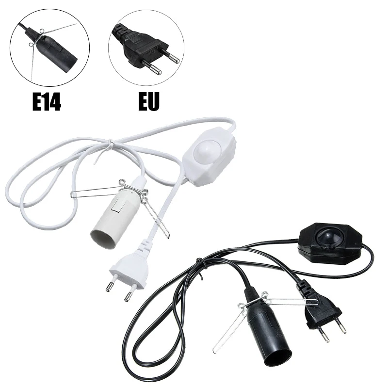 1,8 m E14 Lava Lampe Basis Halter Netzkabel EU Stecker Schraube Sockel Verlängerung Elektrische Dimmer Schalter Himalaya Salz Licht kabel