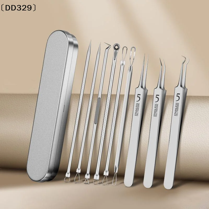 Ultrascharfes Edelstahl-Mitesser-Entfernungs-Set, Mitesser-Clip, Pinzette, Mitesser-Entferner für das Gesicht, Akne-Nadel-Werkzeug〔DD329〕