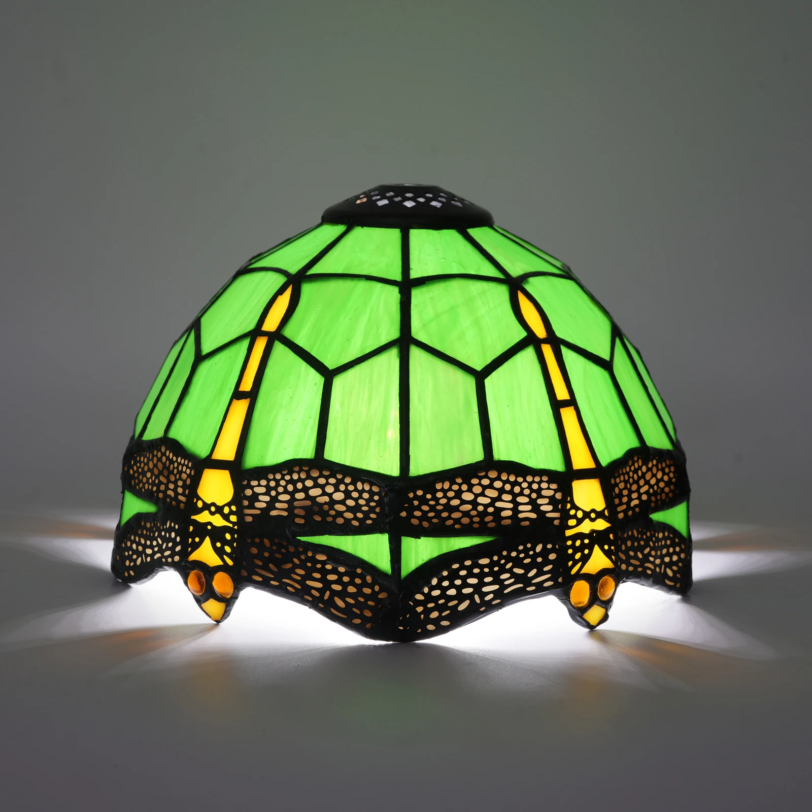 Tiffany Grüner Libellen-Lampenschirm Ersatz, Nur Buntglas-Stil Lampenschirm 8 Zoll für Tischlampe Pendelleuchte