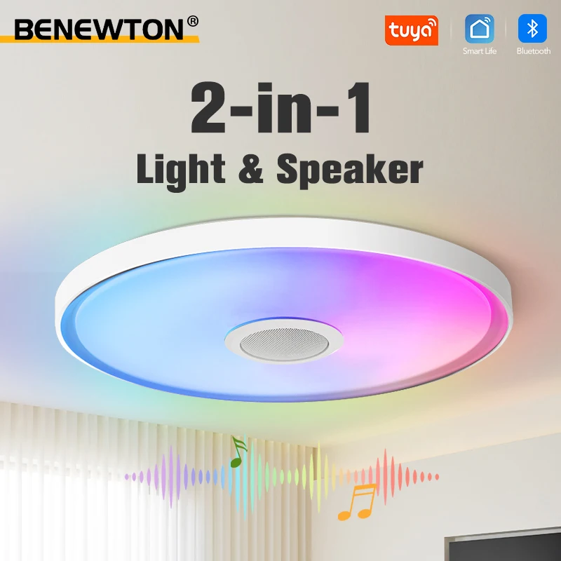 TUYA Smart RGB Musik-Deckenleuchte Dimmbar 30/37/46CM AC220-240V Fernbedienung APP-Steuerung Heim Schlafzimmer LED-Deckenlampe Party-Dekoration