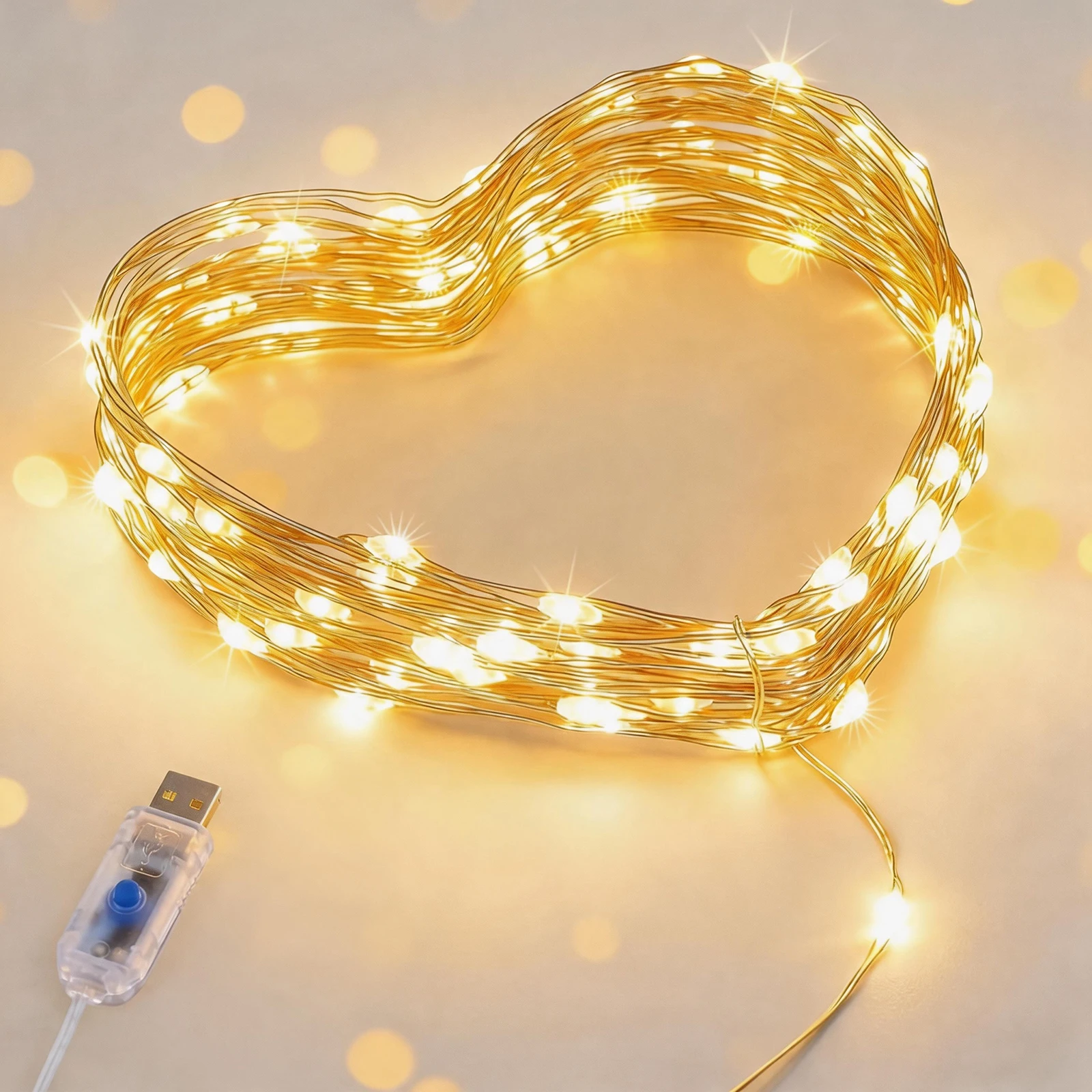 USB-Lichterkette für Schlafzimmer, 300/200/100/50 LED Funkelnde Lichter, Innen-Lichterkette für Zimmer und Zelt