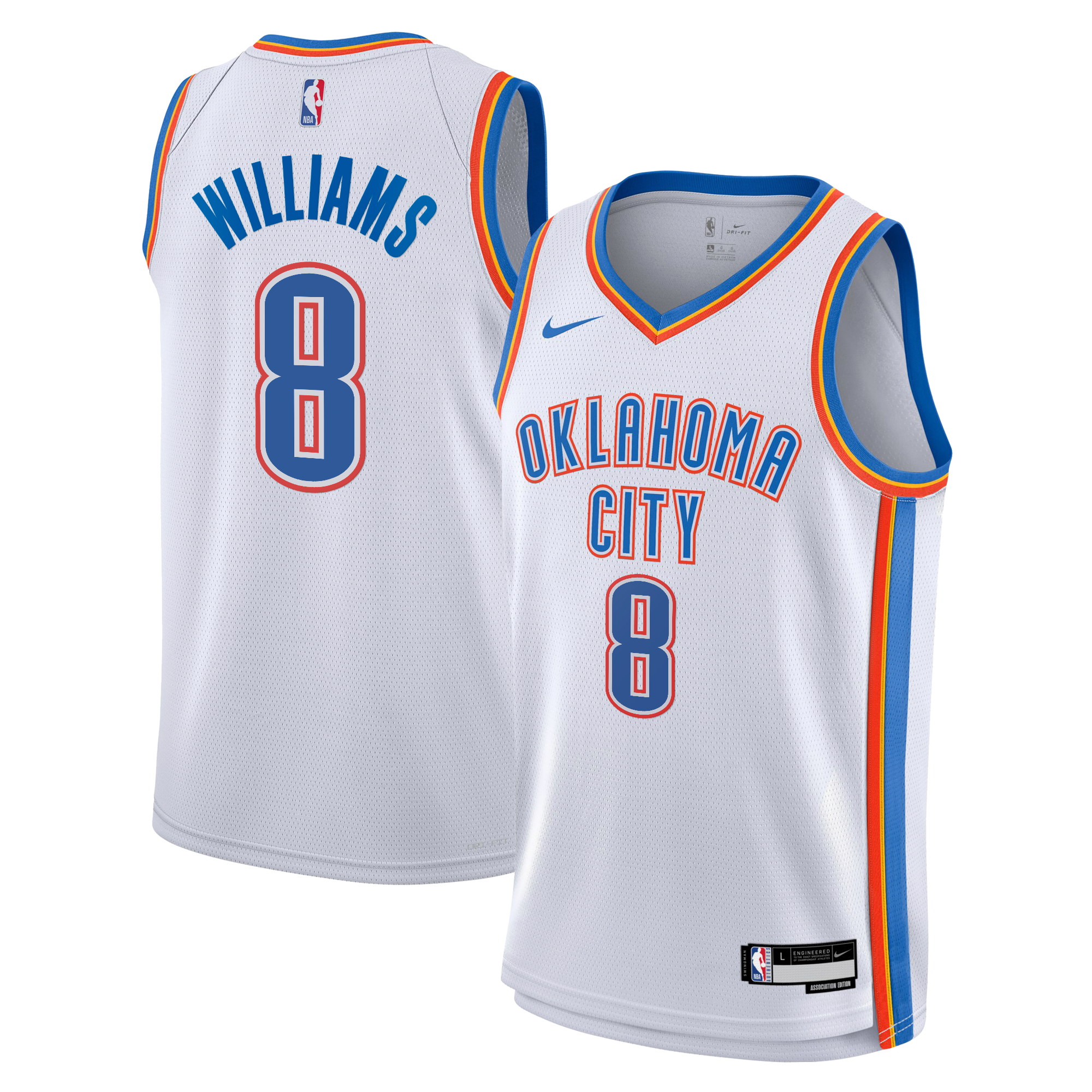 Maillot Swingman Nike Association Edition du Thunder d'Oklahoma City - Blanc - Jalen Williams - Jeune - unisexe Taille: L (14/16)