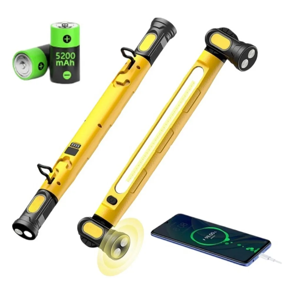 Superhelle Magnetische Arbeitsleuchte Wiederaufladbare Powerbank COB-Arbeitslampe 3 Modi für Autoreparatur Außenbeleuchtung Notfälle