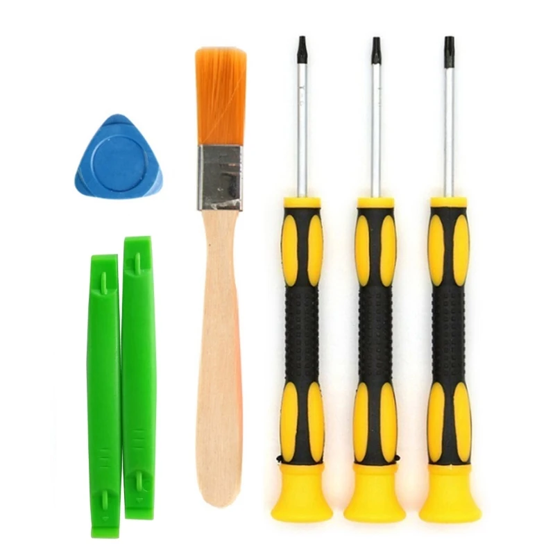 7 teile/satz t8 t6 t10 Schraubendreher-Kits mit Öffnungs werkzeug und Reinigungs bürste für die Reparatur der X-Box One/3/4 ps3-Spielekonsole