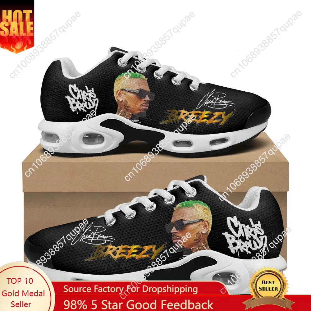 Chris Brown Air Cushion Sneakers Hip Hop Rapper Herren Damen Teenager Leicht Sport Hochwertiger individueller Freizeit-Mesh-Sneaker
