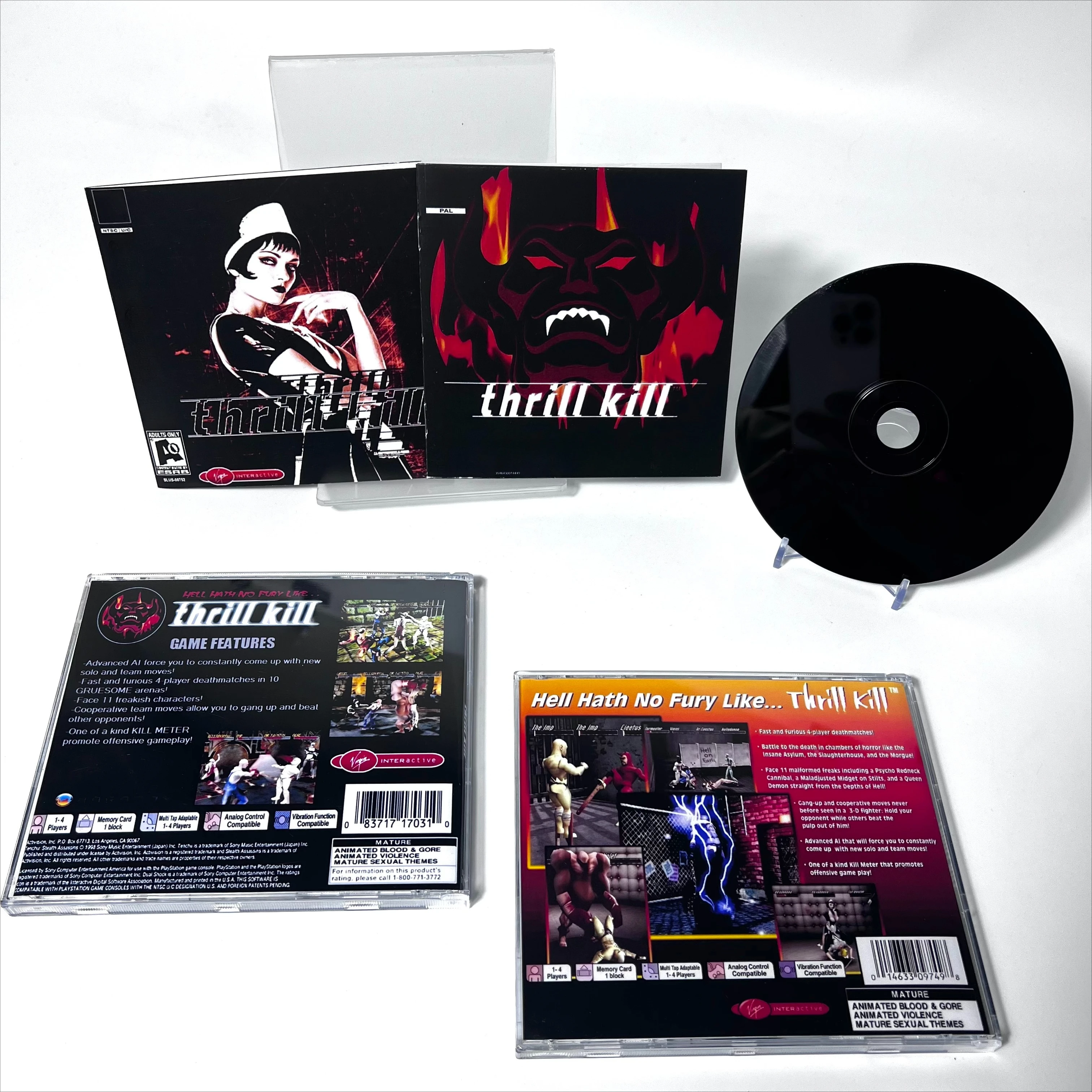 For PS 'Thrill Kill' Game Copy CD with Manual NTSC U/C J PAL Version, Suitable For Unlocking PS Console Plug and Play