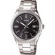 Casio - 1302D 1A1 MTP-Classic-Men's Watch Analogue Quartz Black Dial Steel Strap Grey
