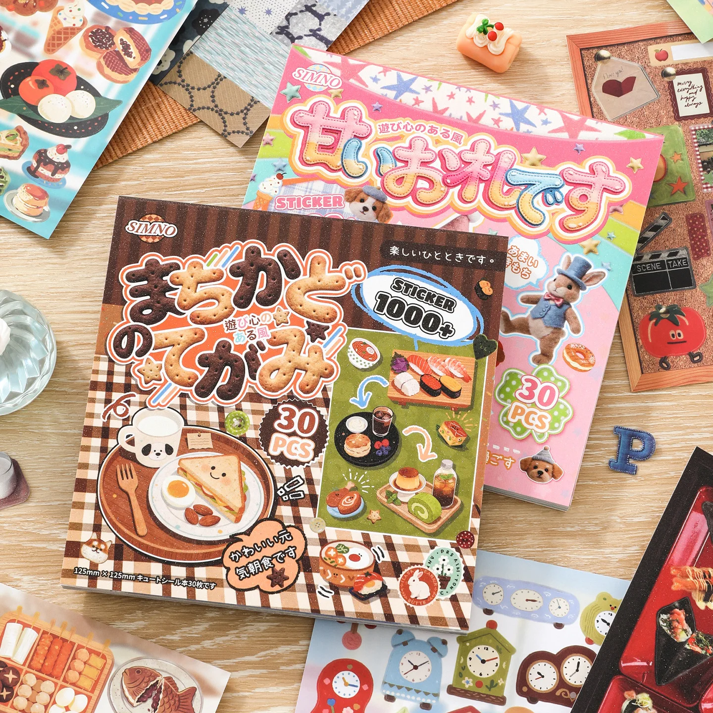 30 Blatt Japanische Niedliche Haustier-Aufkleber-Buch Snack-Food Scrapbook Washi-Sticker Kidcore Ästhetisches Journal-Material