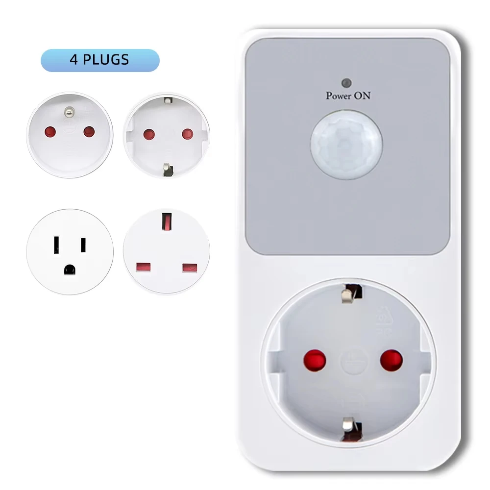 PIR Infrarot Sensor Steckdose Schutz LED Nachtlichter Schalter EU FR US Stecker 120 ° Automatisches Induktionsverzögerungsmittel mit Grad-Weitwinkel