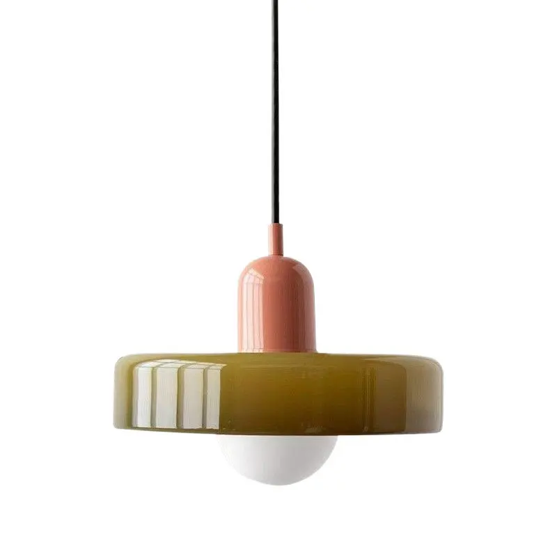 Restaurant-Pendelleuchte im Nordischen Stil, Cremefarbene Hängelampe für Wohnzimmer, Bartheke, Flur, Kleine Bauhaus-Nachttischlampe aus Glas