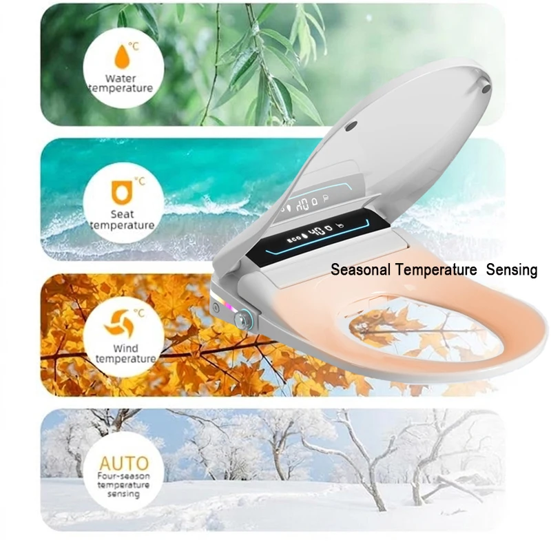 WETIPS Smart Bidet Elektrischer Bidet-Toilettensitz Cuvette Japonaise WC-Bidet APP-Steuerung Intelligentes Japanisches WC mit Soft-Close-Funktion