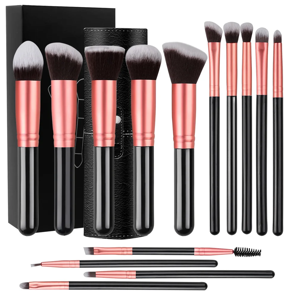 Professionelle 14PCS Make-Up Pinsel Set Weichen, Flauschigen Foundation Erröten Pulver Lidschatten Kabuki Blending Weibliche Kosmetik Schönheit Werkzeug
