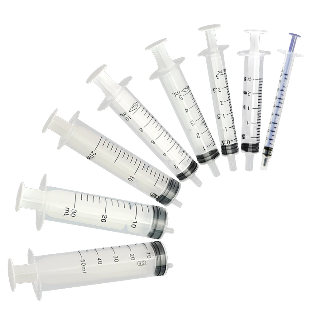 10Pcs 1-50ml Spritze Injektor Mischung Tinte Patrone Injection Ohne Nadeln für Anlage Haustiere Hund Feeder Mess flüssigkeiten