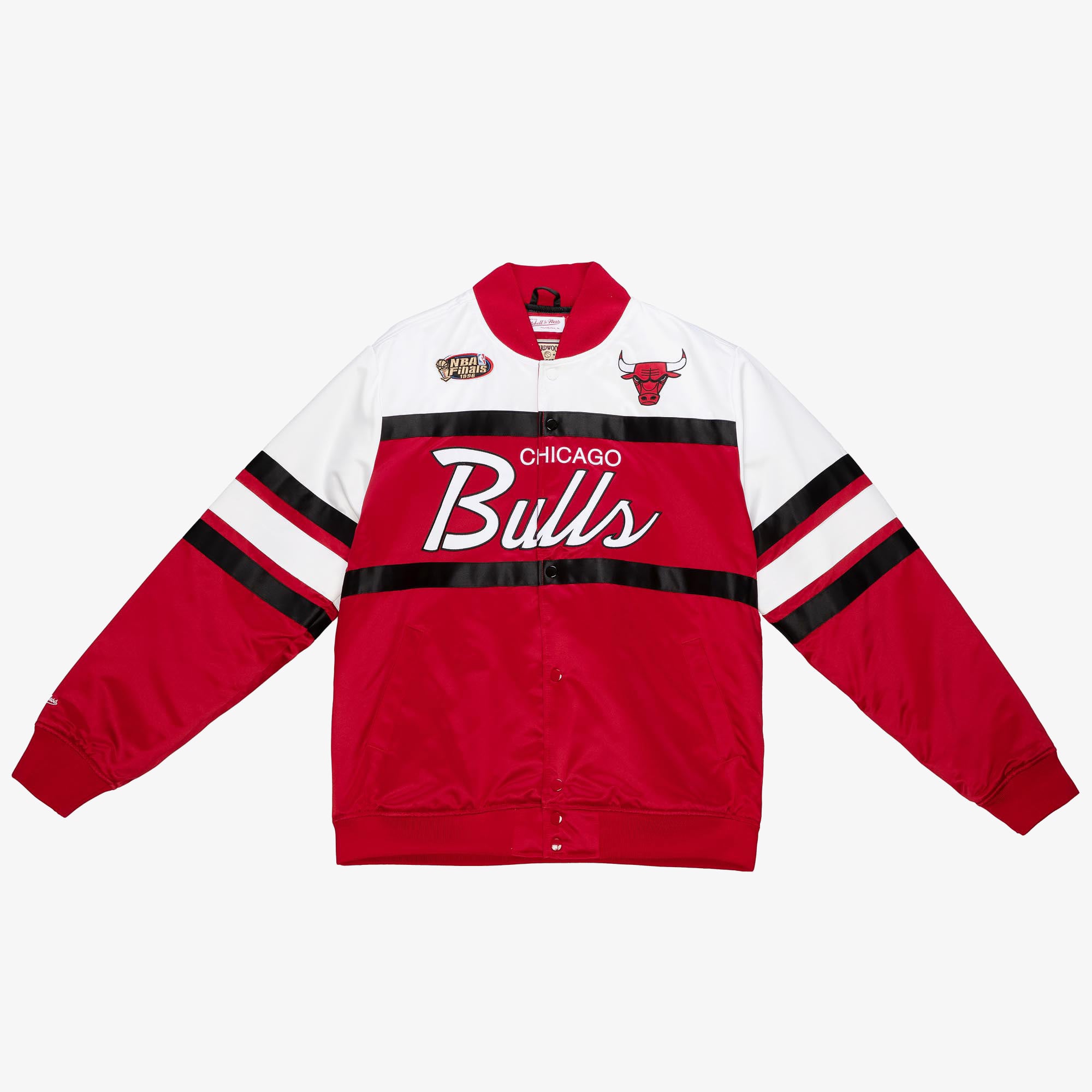 Chicago Bulls Mitchell & Ness Special Script Heavyweight Satinjacke – Scharlachrot – Herren