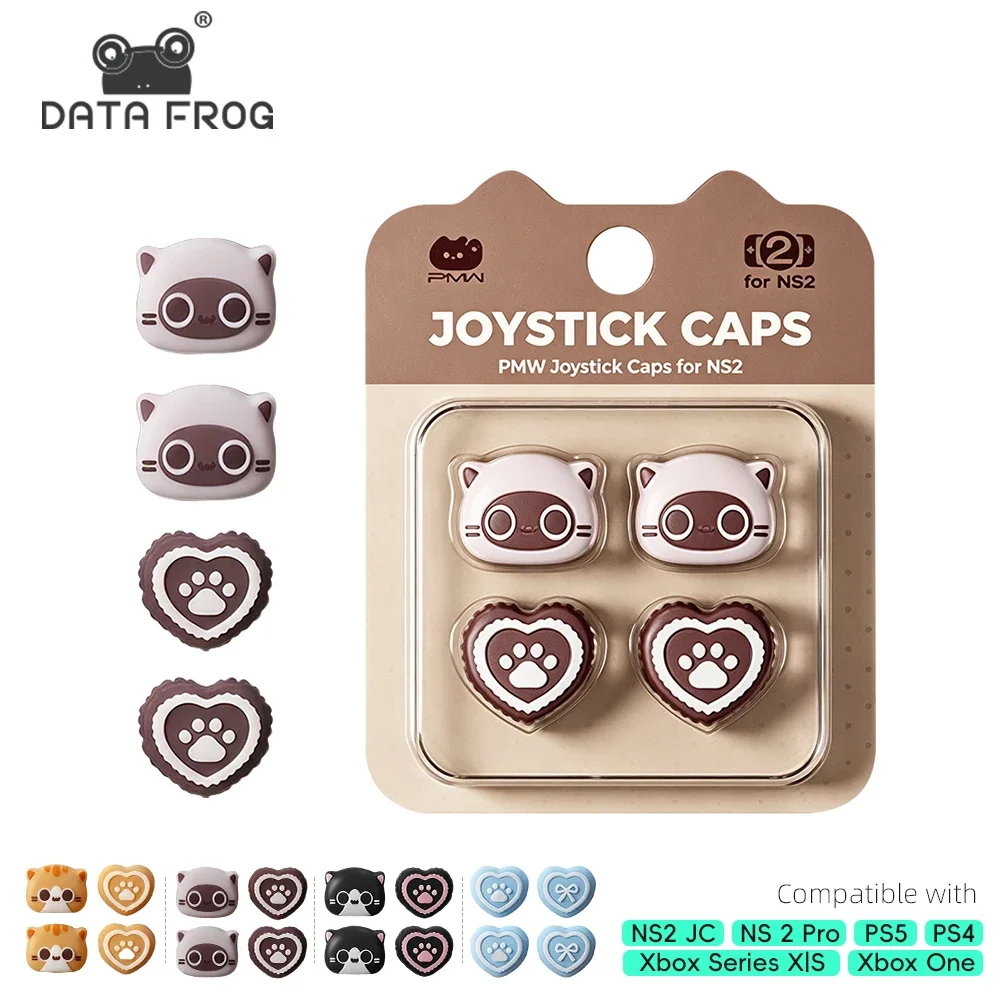 Data Frog Thumb Grips for PlayStation 5, PS4, Xbox Series, Switch 2 - Protective Silicone Analog Stick Covers Wear Resistance