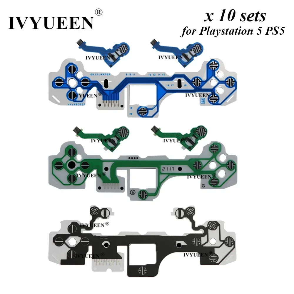 IVYUEEN 10 PCS for PlayStation 5 PS5 Controller Conductive Film Keypad Ribbon Flexible Cable BDM 010 020 030 for Dualsense V2 V3