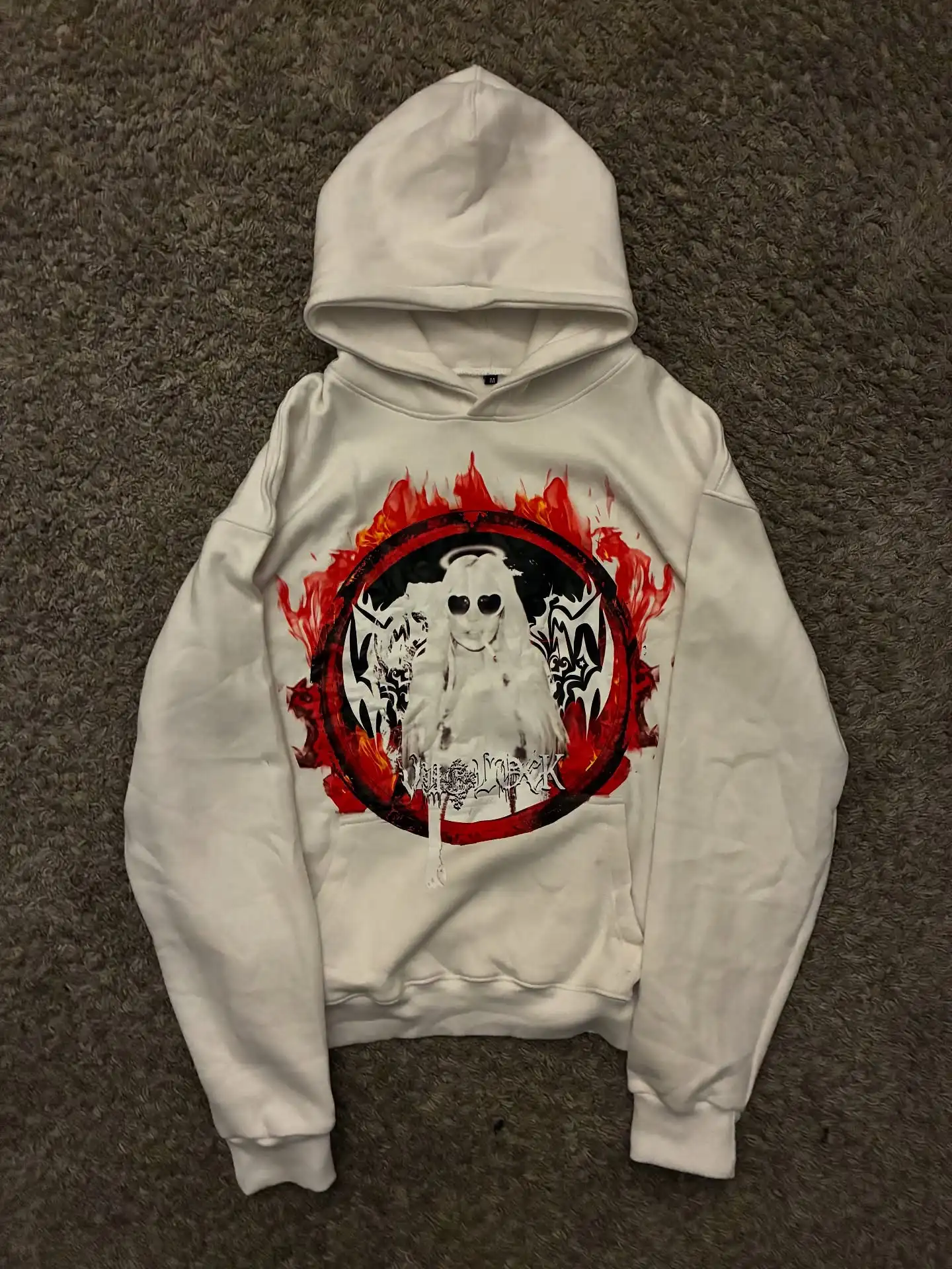 Harajuku Casual Punk Gothic Print Hoodies Women Sweatshirt Tops Y2k Grunge Streetwear Goth Oversized Hoodie Clothes Men Clothing
