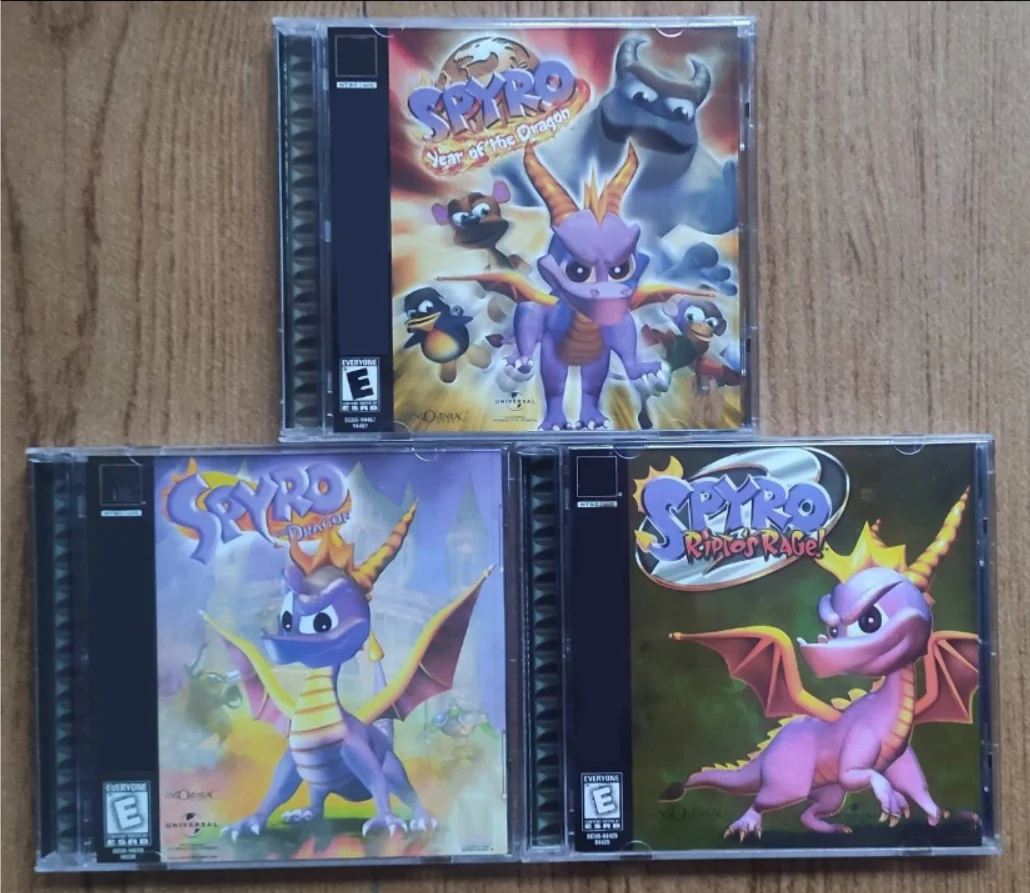 PS1 Copy Disc Game Spyro Series With Manual Black Bottom Unlock Console Station 1 Retro Optical Driver Video Game Parts