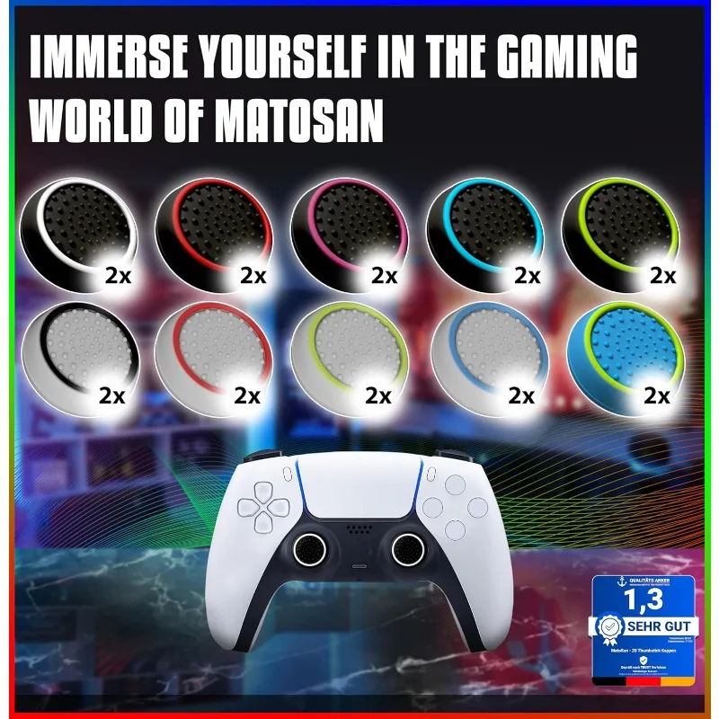 ThumbStick Grip Cap Cover Dual-color Silicone for Playstation 5 PS5 PS4 Slim/Pro Xbox Series X/s Game Controller Thumb Grip Cap