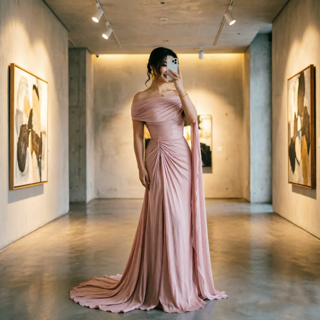 Eightale Evening Dresses off the Shoulder Pleats Customized Crepe Pink Mermaid Prom Party Gown vestido de fiesta