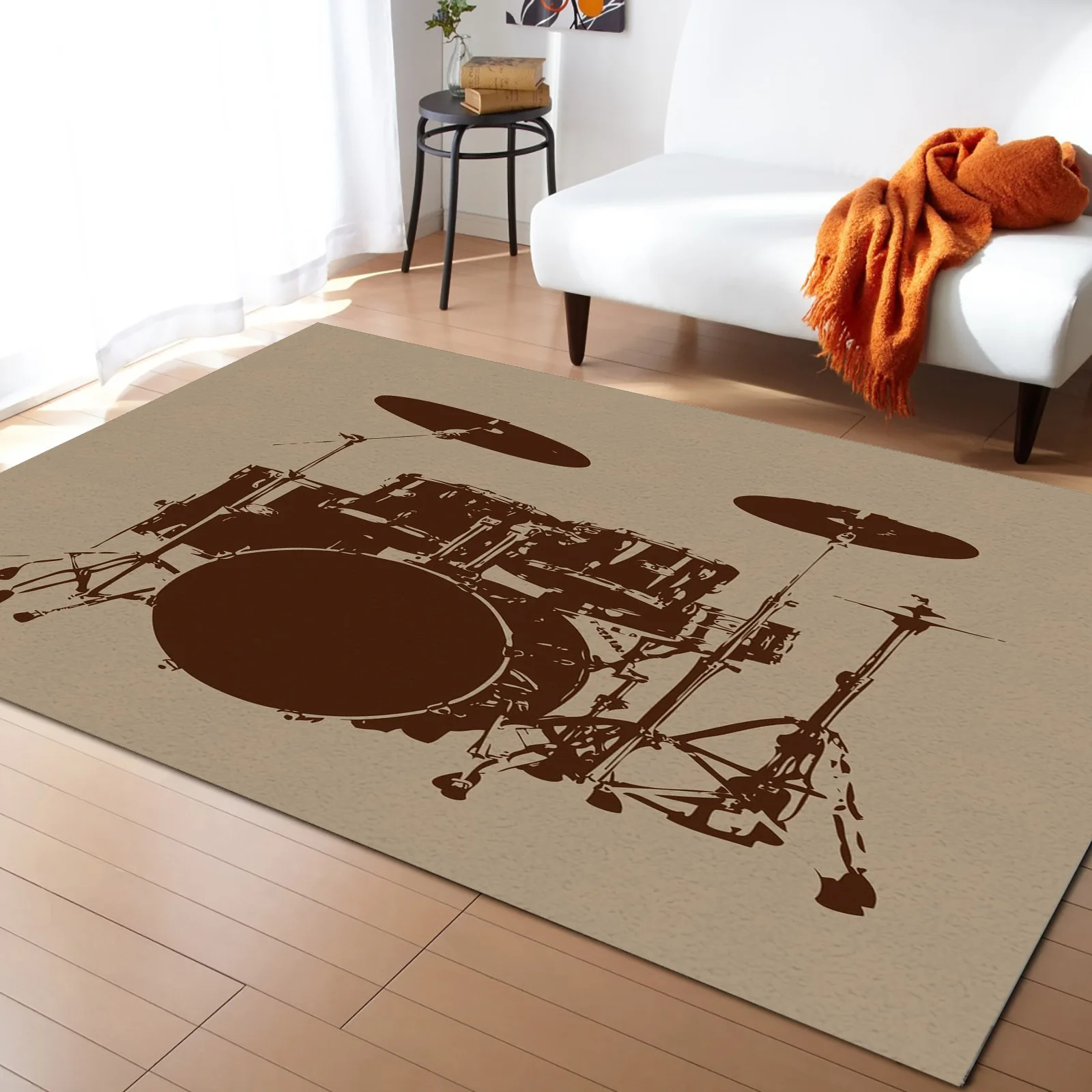 Jazz Drum Music Equipment Carpets for Living Room Household Bedside Rugs Kids Room Decoration Floor Mats Office Anti-slip Mat