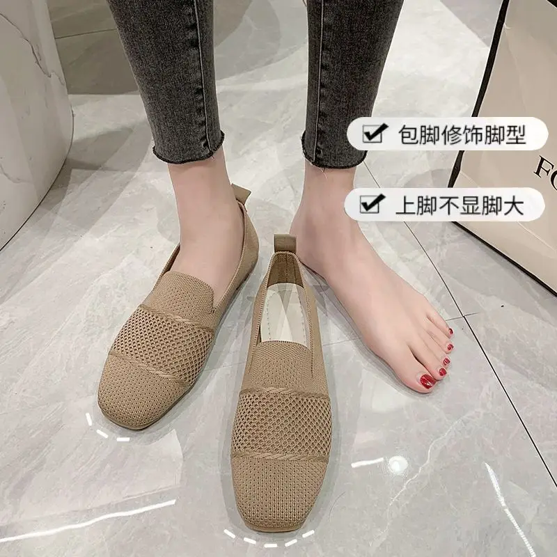 Women's Single Shoes 2025 New Summer Breathable Women's Casual Shoes Flat Shoes Work Shoes Mesh Shoes Soft soled Shoes