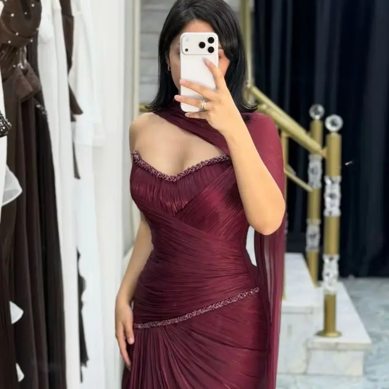 Eightale Evening Dresses Sweetheart Customized A-Line Crepe Pleats Yellow Side Slit Sexy Prom Party Gown Vestido De Fiesta