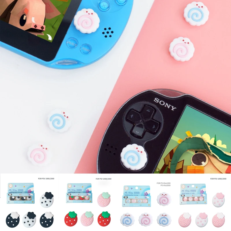 4pcs Silicone Soft Thumb Stick Grip Cap Joystick Cover For Sony PlayStation Psvita PS Vita PSV 1000 Fat/2000 Slim Protector Case