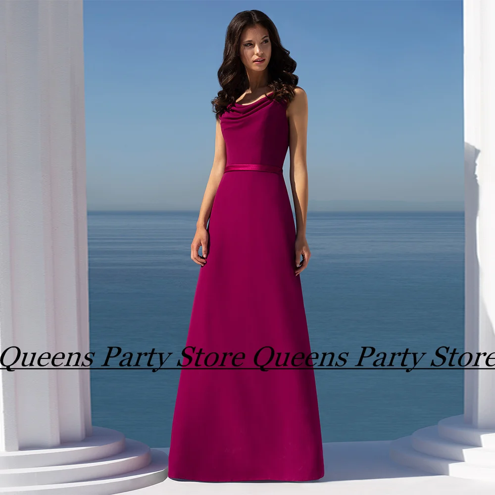 Grape Purple Mother of The Bride Dress Simple Evening Dresses for Mom of Groom Sleeveless Scoop Long Summer Wedding Guest Gown