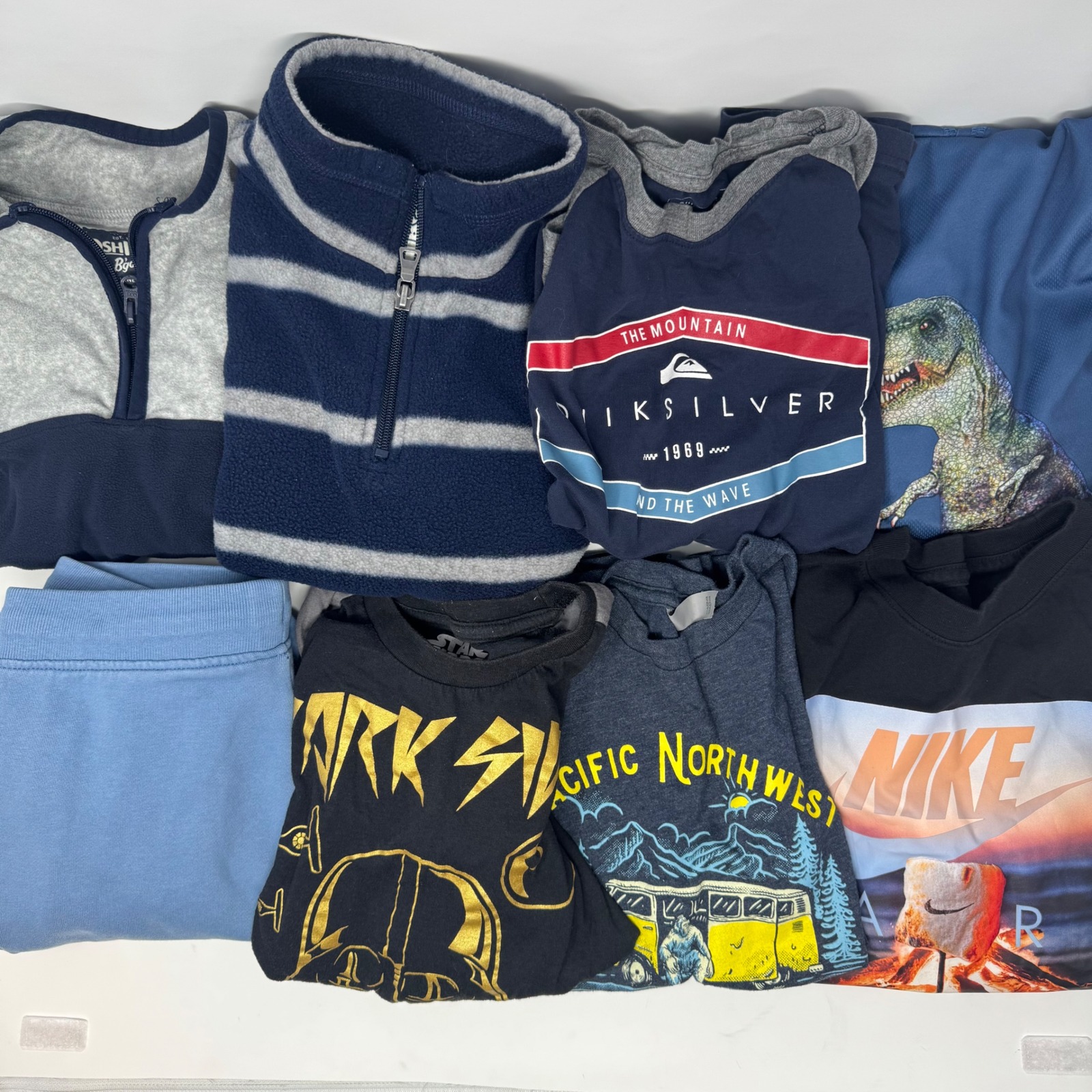 Nike Matching Sets | Crewcuts Nike Quiksilver Boys Clothes Lot Size 8 Medium Fleeces Joggers Tees 8pc | Color: Blue/Gray | Size: 8b