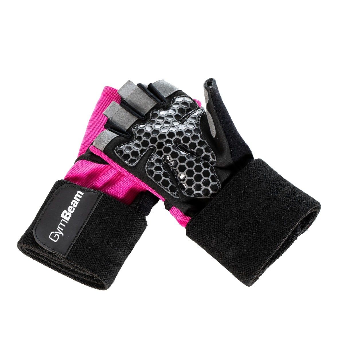 Guanti fitness donna Guard rosa con fascia al polso 1 St