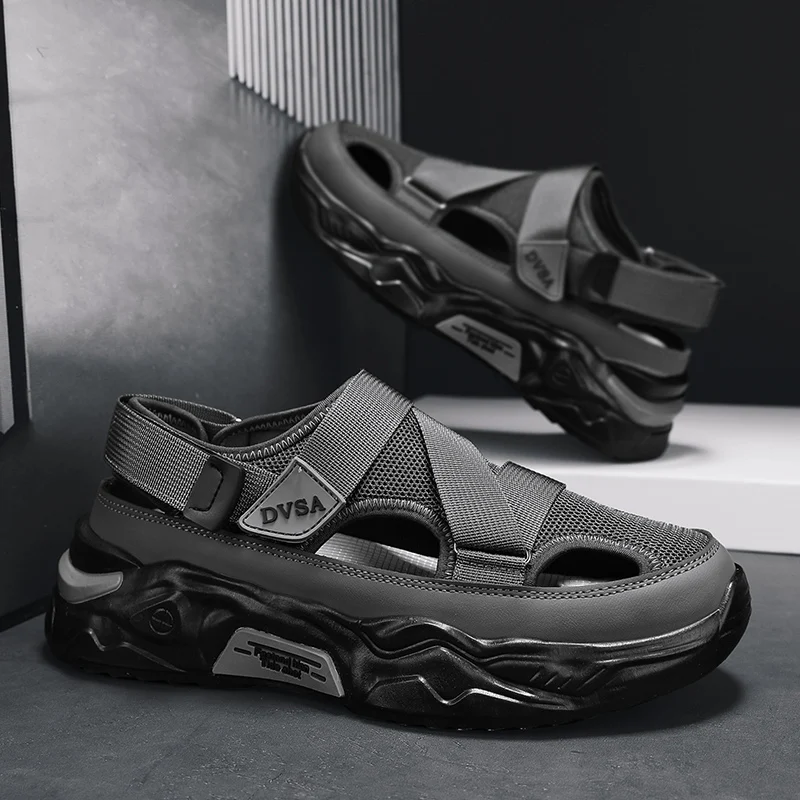 Sommer Herren Sandalen Echtes Leder Herren Freizeitschuhe Outdoor Herren Ledersandalen für Herren Strandschuhe Römische Herrenschuhe