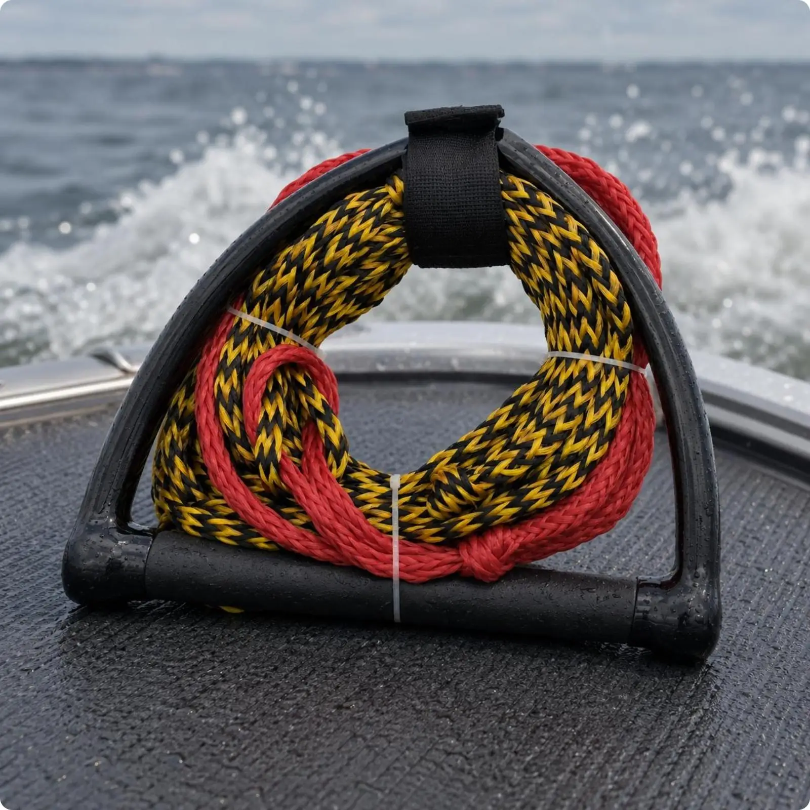 Cordon de remorquage pour sports nautiques de 24 pieds avec poignée, ligne de remorquage aquatique en PE avec tendeur de corde pour les activités de ski nautique