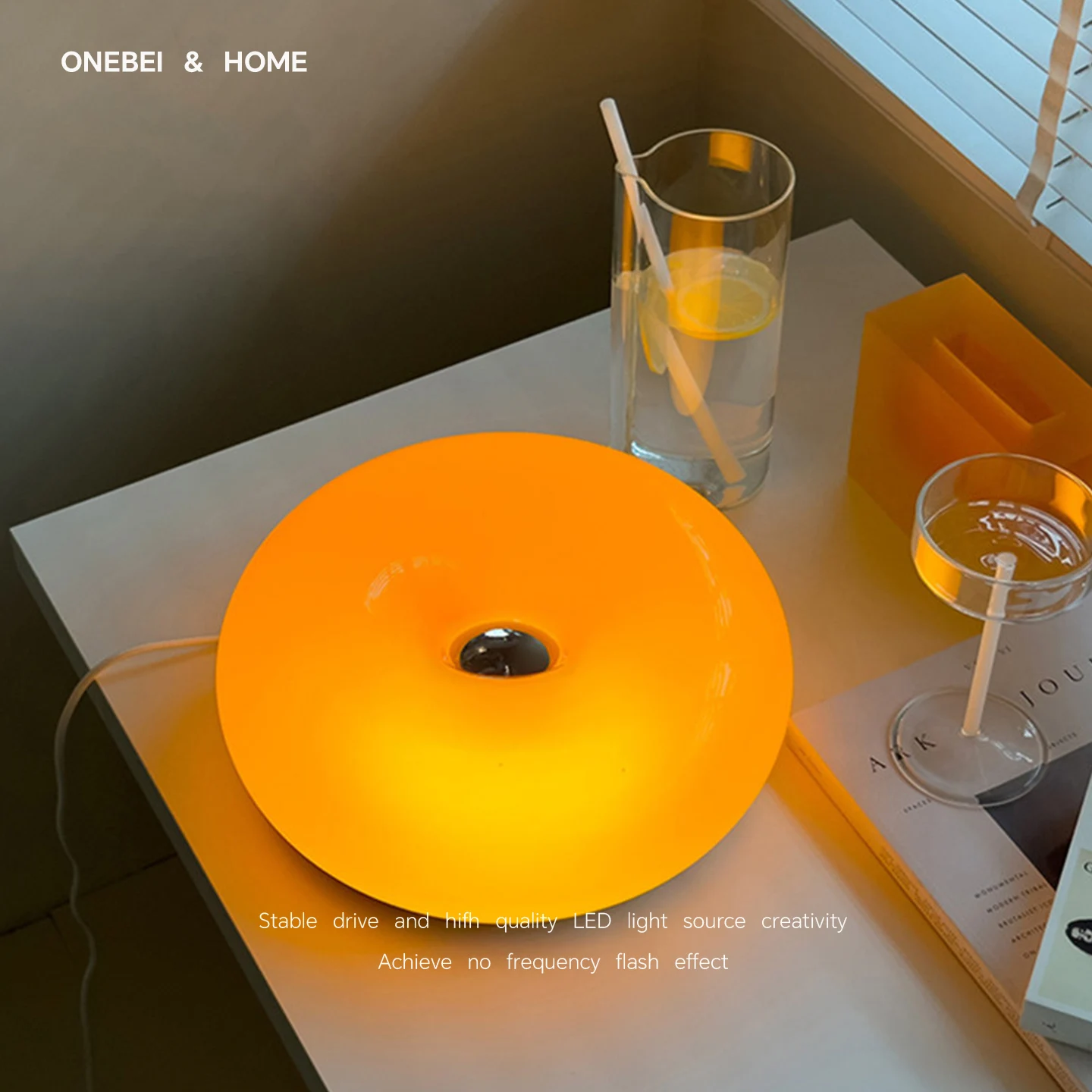 Nordische Kreative Schreibtischlampe Donut-Glas Wandleuchte Schlafzimmer Wohnzimmer Esszimmer Desktop Heimdekoration Beleuchtung Schreibtischlampe