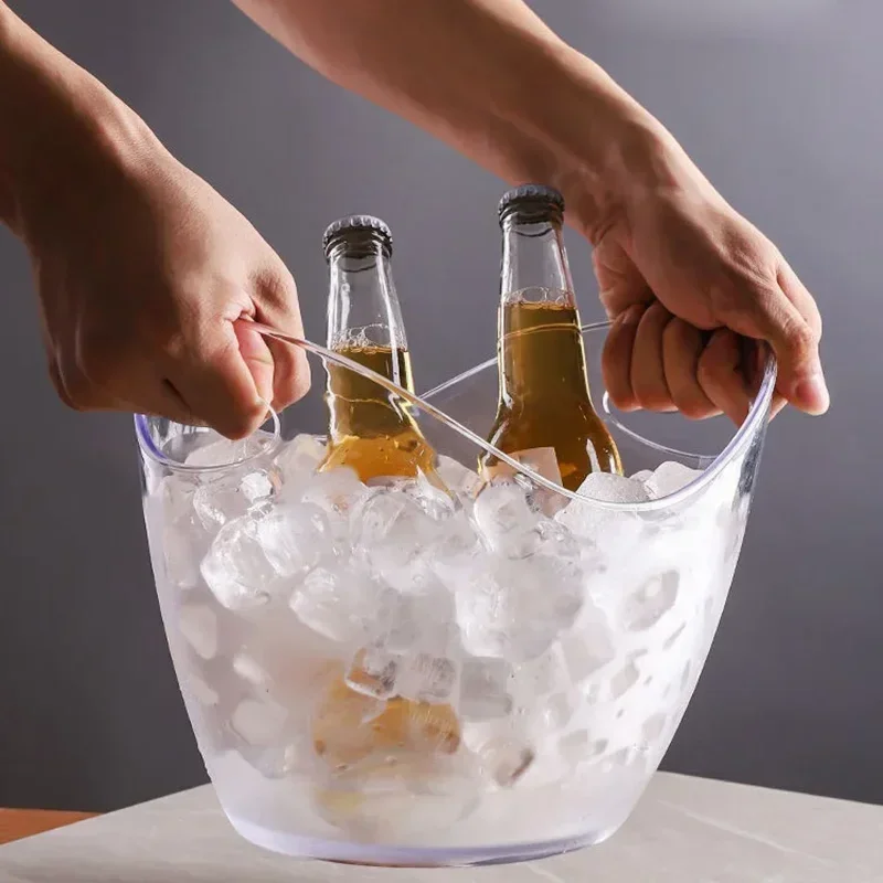 Seau de stockage de glaçons Transparent, seau de bière, de vin, de Bar, conteneur de canette de Champagne, de vin, de Champagne, refroidisseur de bière