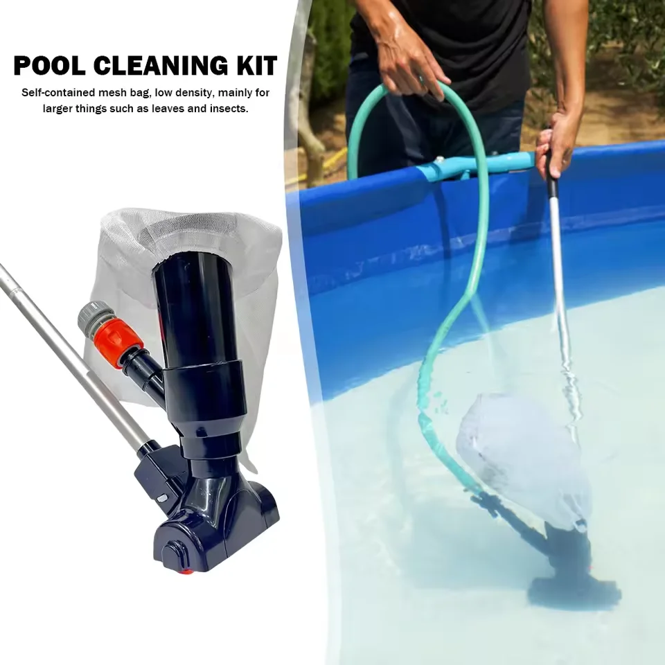 Ensemble de nettoyage de piscine par aspiration, pour nettoyer le fond de la piscine, filtre à filet, ensemble de nettoyage pour piscine, outil de nettoyage extérieur, écumoire, produits pour piscines.