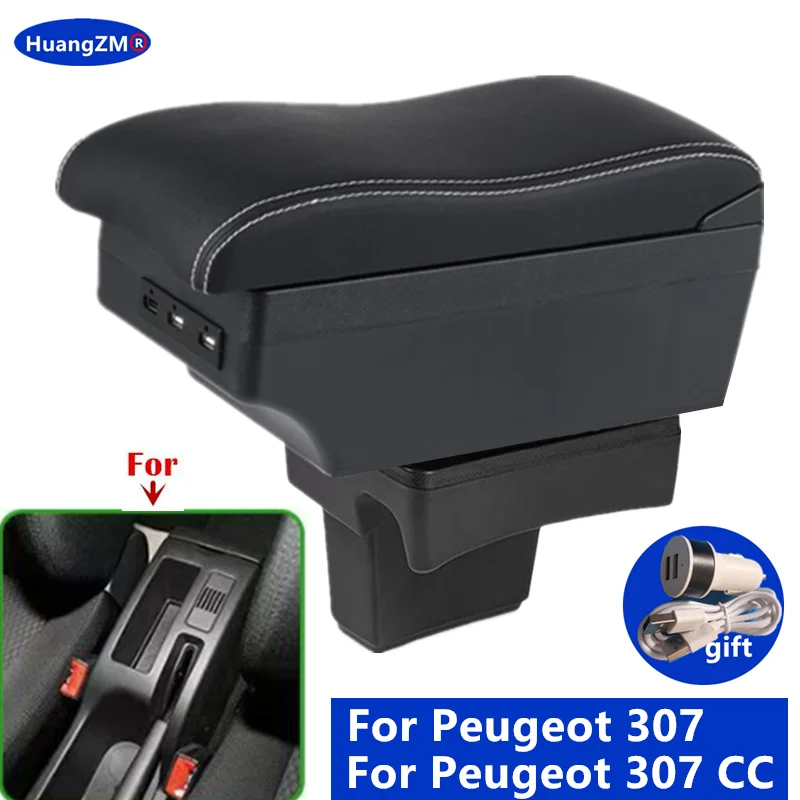 Accoudoir de voiture pour Peugeot 307, boîte d