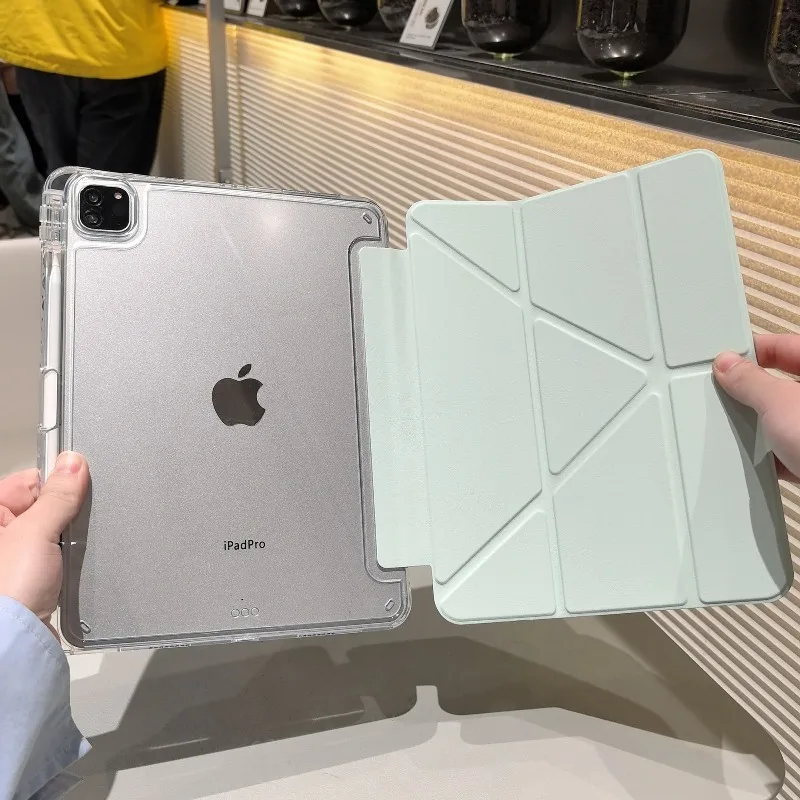 Étui Transparent Uni 3+Y Fold pour iPad Pro 12.9, iPad 10ème Génération 10.9, iPad 10.2, iPad 9ème Génération, iPad 8ème Génération, iPad 7ème Génération, iPad Air 4/5ème Génération 10.9, iPad Mini 5, iPad 11ème Génération