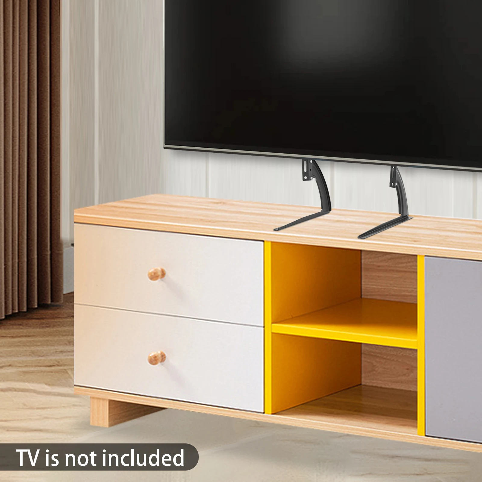 Support TV universel pour téléviseurs LCD de 32 à 70 pouces, capacité de charge de 35 kg/77,2 lb, support TV réglable en hauteur pour salon et chambre