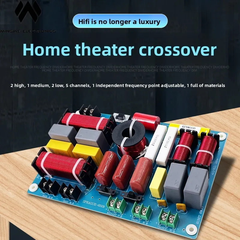 MW Audio 2pcs HiFi 5 voies Crossover 2 Haut-parleurs aigus 1 Moyen 2 Basses pour Enceinte Home Cinéma
