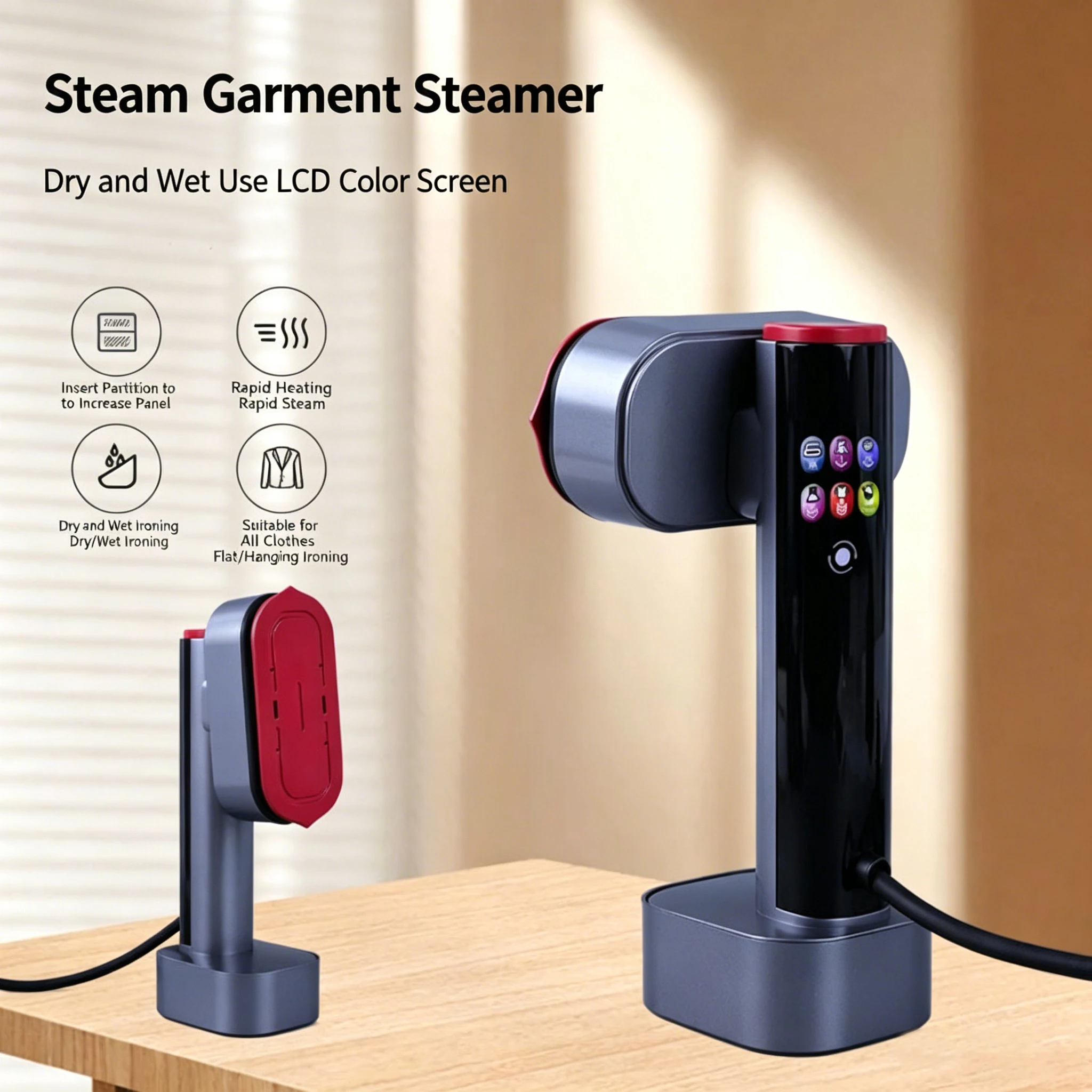 Fer à vapeur mini portable, machine à repasser à main, défroisseur vapeur pliable pour vêtements, machine à repasser à sec et à vapeur, fer à repasser domestique