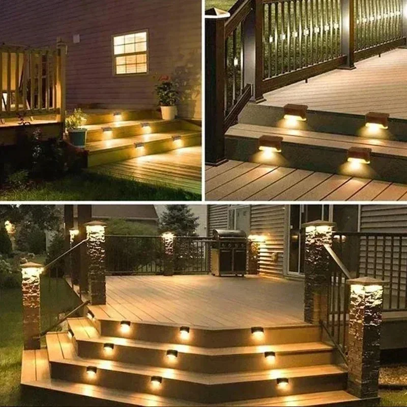Lampes solaires LED pour extérieur, lampe de jardin, lampe de terrasse, lampe solaire pour escaliers, lampe solaire étanche pour marches, décoration de jardin, jardinage