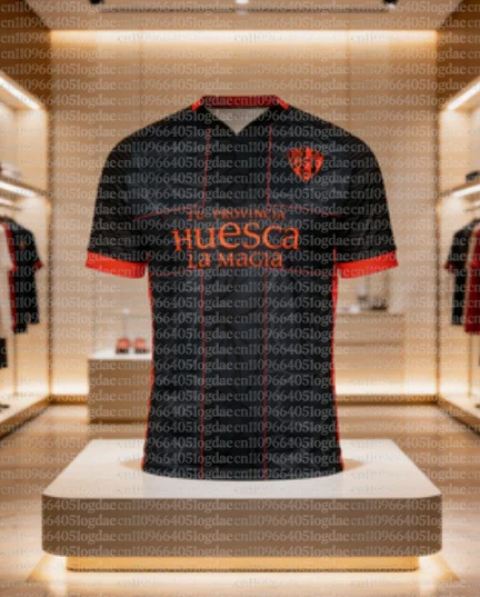 Maillot domicile SD Huesca pour homme, 24 25, à séchage rapide et respirant, maillot extérieur SD Huesca, t-shirt de sport pour l'entraînement au football