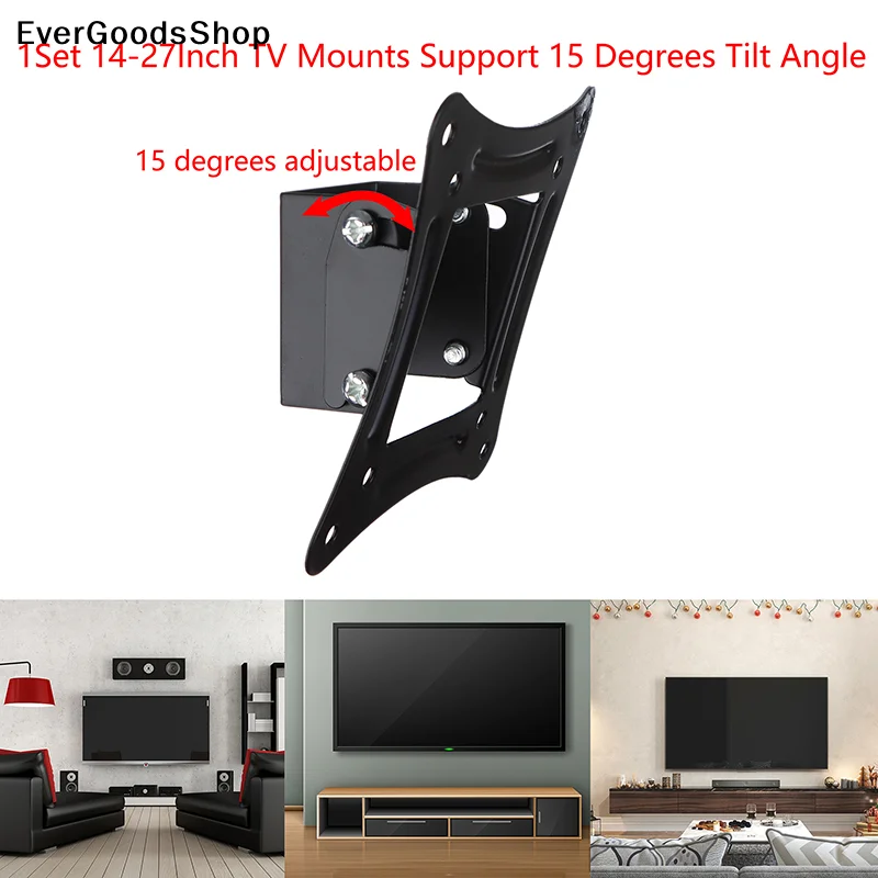 Nouveau support mural pour téléviseur LCD LED de 14 à 27 pouces, support mural fixe pour écran plat, support de cadre de téléviseur avec angle d